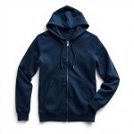 Navy Blue black activewear jacket lounge hoodie on white background, hyperrealistic studio photo.