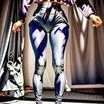 Women's leggings with pockets and flared tights in Heather Grey, studio photo on white background.