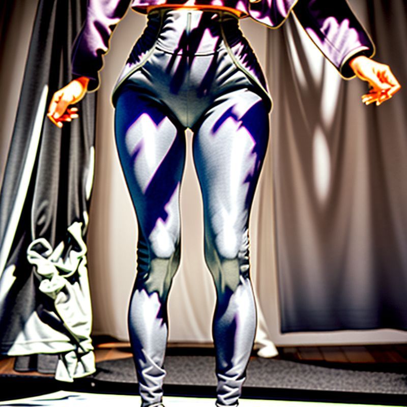 pollinations-womens-leggings-with-pockets-1-375286 Women's leggings with pockets and flared tights in Heather Grey, studio photo on white background.