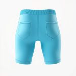 Sky Blue seamless black bike shorts with pockets on a white studio background.