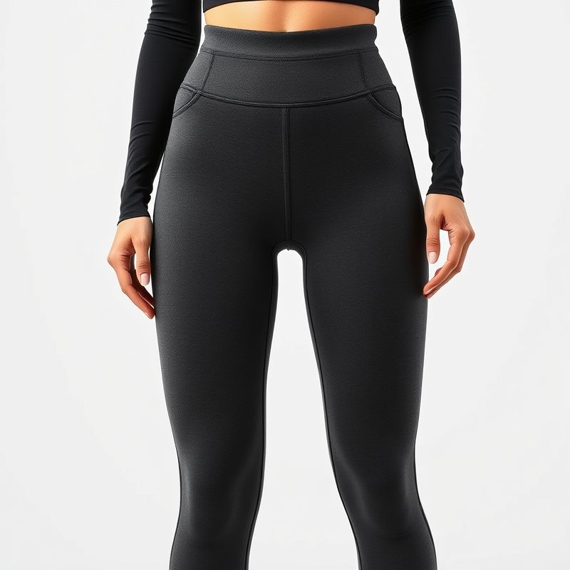 Black high waisted leggings with pockets, yoga pants for women in Heather Grey, studio shot on white background.