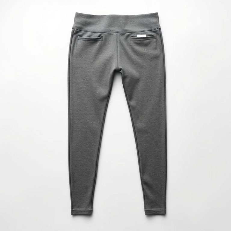 Black leggings with pockets in Heather Grey, active leggings with side pockets on white background.