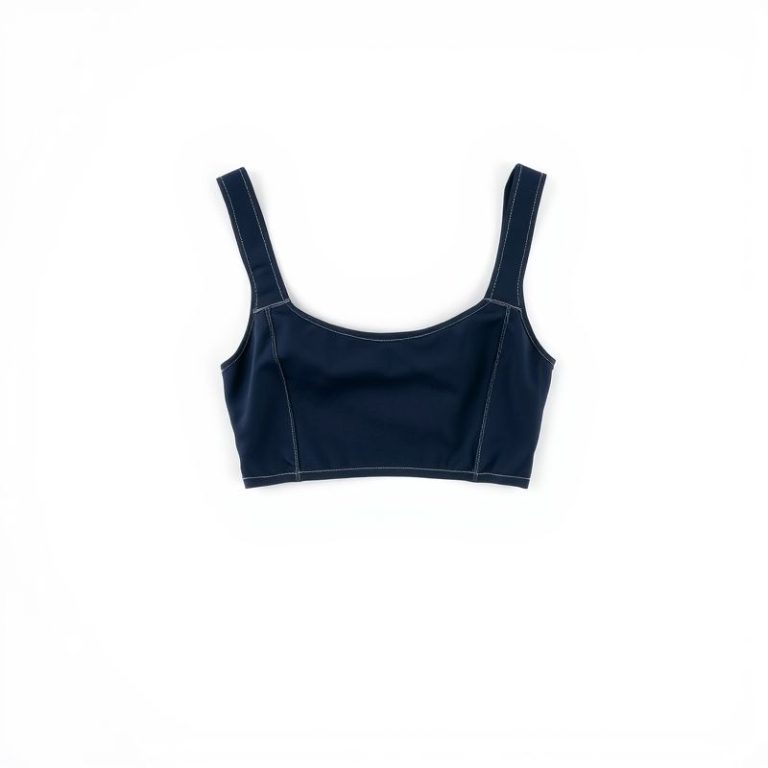 Navy Blue chocolate crop top by Laguna Clothing on a white background.