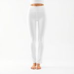 White Circuit yoga pants made from organic knit fabric on a white background.