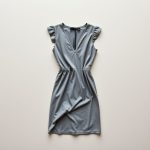 Flat lay of the Heather Grey First Muse dress, neatly folded on a clean surface.