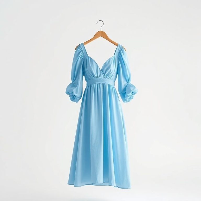 Sky Blue moon dress by Laguna Clothing on a clean white studio background.