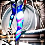 Back view of Heather Grey organic activewear cotton yoga pants on a model.