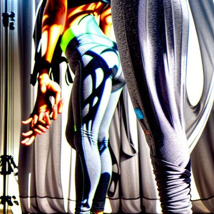 Organic cotton yoga pants in Heather Grey on a white studio background.