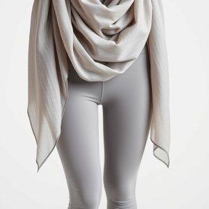 Heather Grey petite yoga pants with Arabian scarf print on a white background.