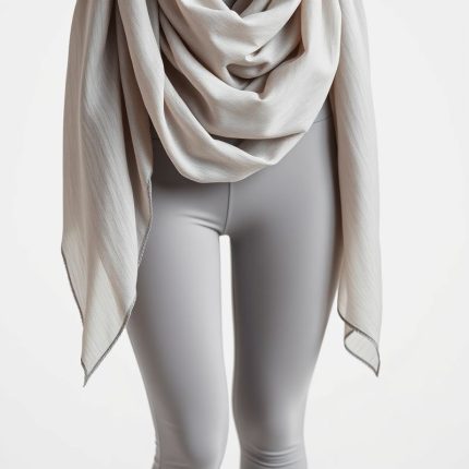 Heather Grey petite yoga pants with Arabian scarf print on a white background.