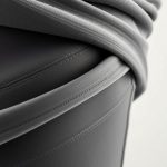 Close-up of the fabric texture and stitching on lululemon wide leg yoga pants.