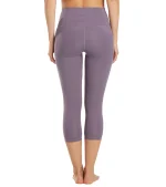 Uphold Solid High Waisted Capri Leggings With Pockets 21"