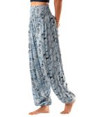 Lotus and Luna Watercolor Mandala Harem Pants