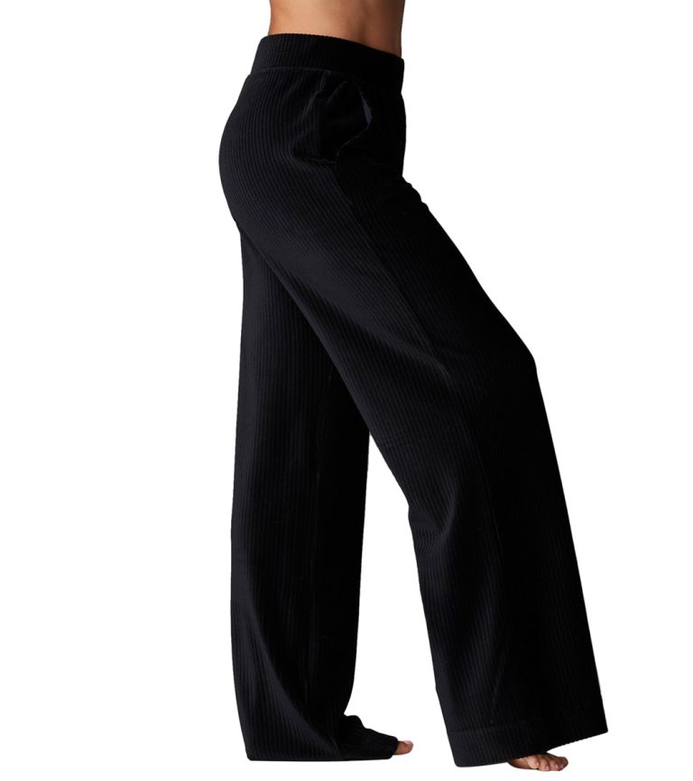 Wide Leg Brushed Rib Pant