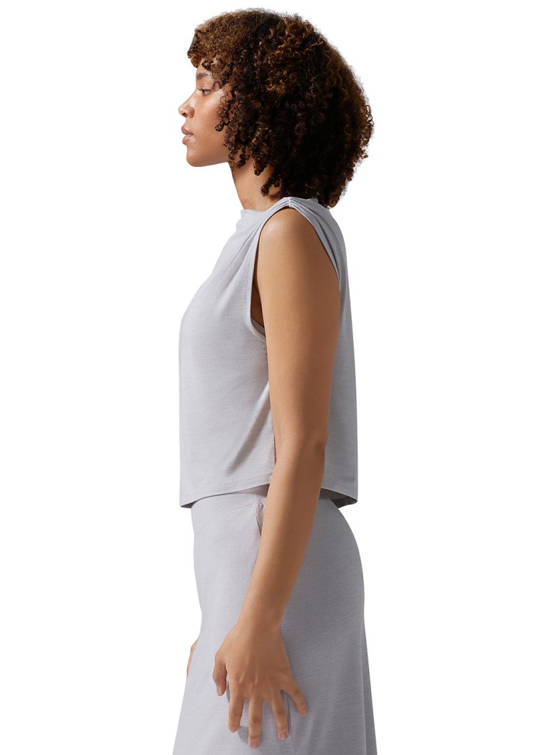 Brushed Tec Knit Asymmetrical Tee