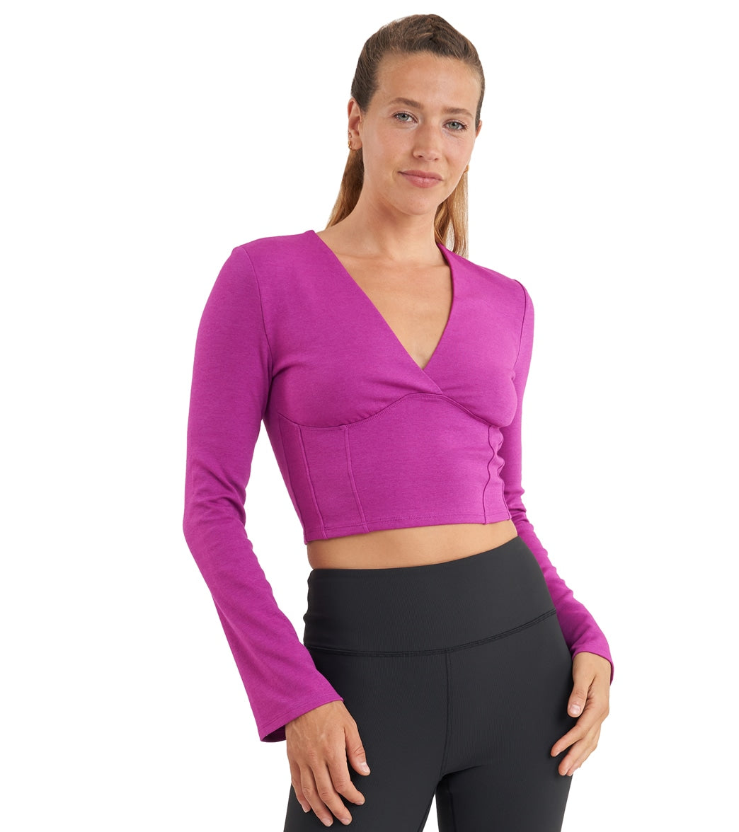 tie up top long sleeve yoga wear