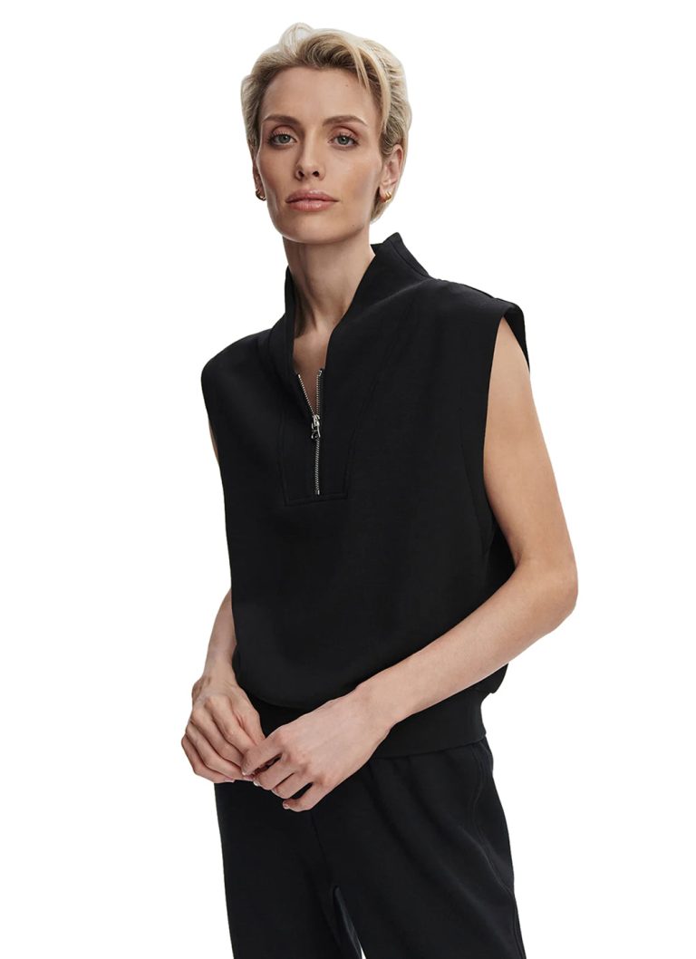 Loretta Half Zip Sleeveless Sweatshirt